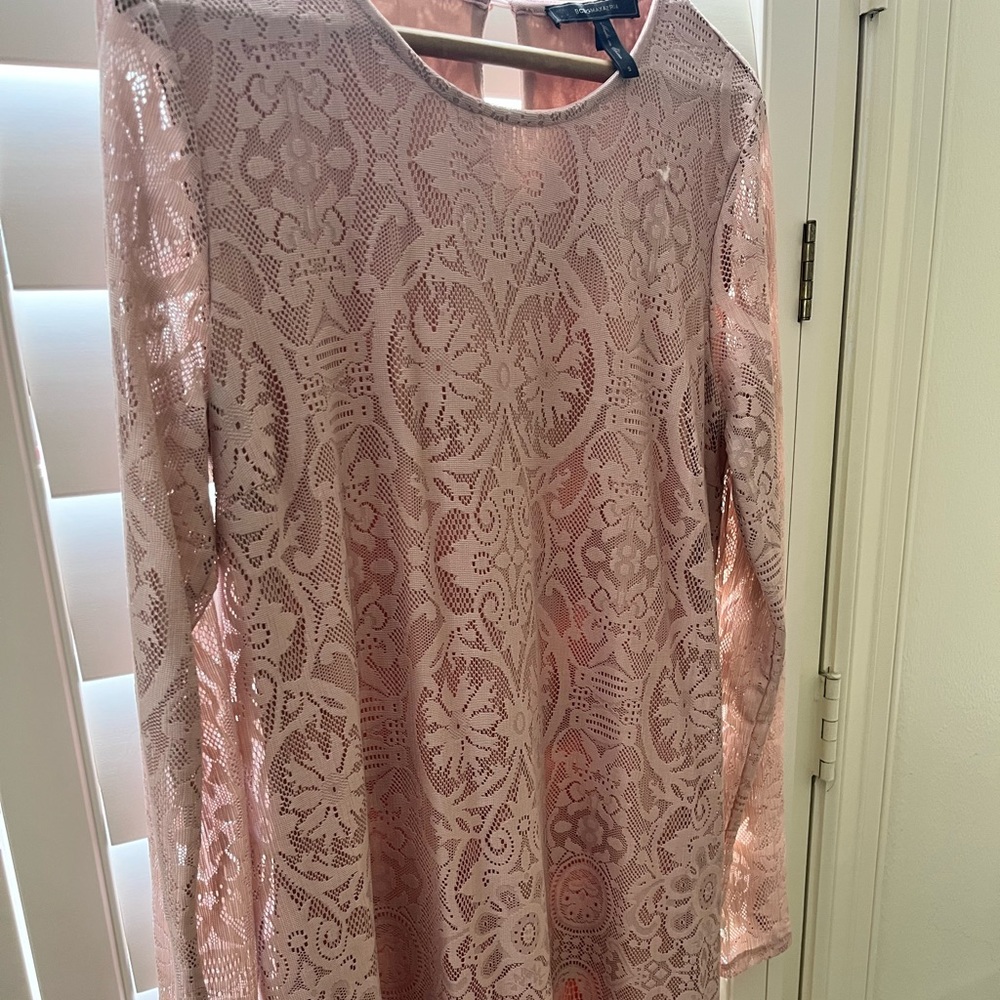 BCBGMAXAZRIA Pink fringe dress